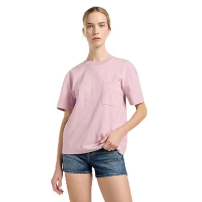 Afbeelding van Lee Pocket TEE Tshirt basic, Dames, Maat: 36, Soft mauve