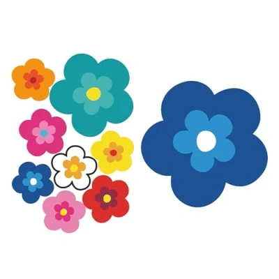 Afbeelding van tradercat Pril Bloemenstickers, bloemen, 8 stuks als set, retro stickers voor elk glad oppervlak, ideaal je auto, prilbloemenstickers (blauw)