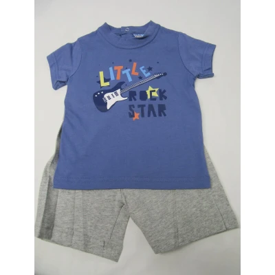 Afbeelding van Wiplala Jen &amp; James Zomer pyjama Jongen Blauw / grijst Little rock star 18 maand 86