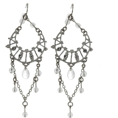 Afbeelding van Behave Oorbellen hangers zilver kleur