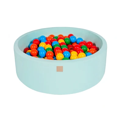 Afbeelding van Ronde Ballenbak set incl 200 ballen 90x30cm Mint Ballenbakje.nl Transparant Zilver Violet