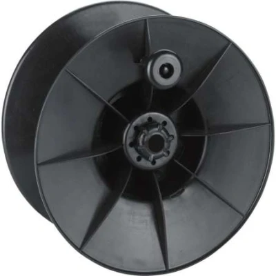 Afbeelding van ZoneGuard Haspel trommel los Uiterst stabiele kunststoffen (uitwisselbaar) met blokkeringspal Geschikt voor 600 meter lint (10 mm) of 1000 nylon draad Kunststof Zwart