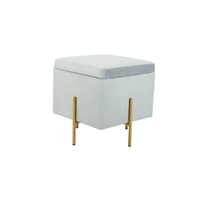 Afbeelding van Voetensteun DKD Home Decor Grijs Metaal Polyester (45 x 45 cm)
