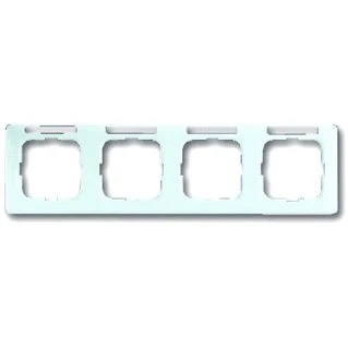 Afbeelding van Abb busch jaeger reflex si 4 voudig afdekraam glanzend horizontaal 81x294x11mm ip20 wit ral9010 tekstkanaalraam r alpin 2cka001754a4064