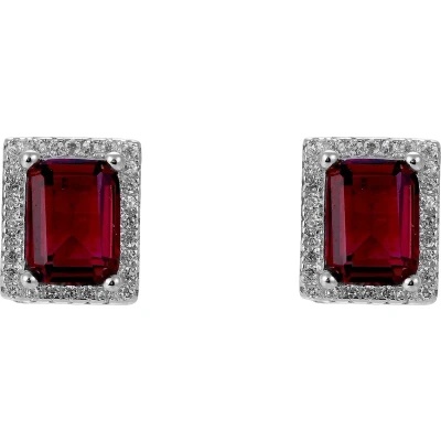 Afbeelding van Orphelia ZO 7425/RU Oorstekers Zilver 925 Zirkonia Ruby 1 cm