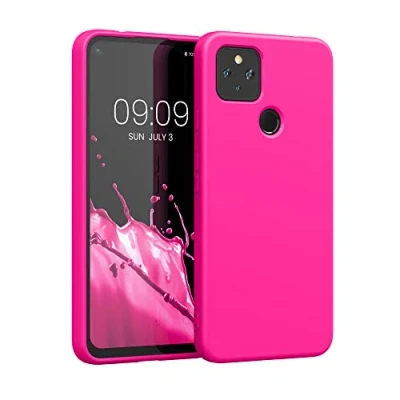 Afbeelding van kwmobile telefoonhoesje geschikt voor Google Pixel 4a 5G Hoesje smartphone Back cover in neon roze