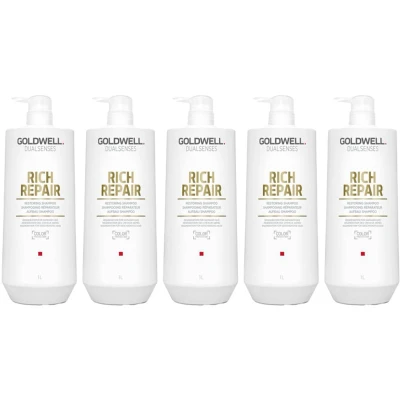 Afbeelding van 5x Goldwell Dualsenses Rich Repair Restoring Shampoo 1000ml bundel/set/pakket