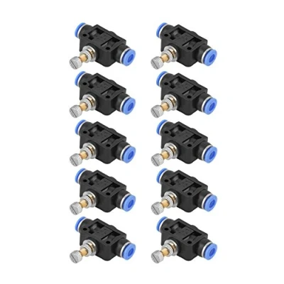Afbeelding van 10 pcs Tuyau Papillon Push in Régulateur de Vitesse Valve Contrôle Pneumatique Débit d&#039;Air Connecteur Vanne Raccord rapide 6mm