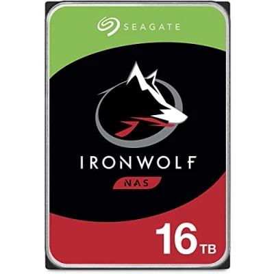 Afbeelding van Seagate IronWolf, 16 TB, NAS interne harde schijf HDD CMR 3,5 inch SATA 6 GB/S 7200 RPM 256 MB cache voor raid netwerk aangesloten opslag, met reddingsservice (ST16000VN001)