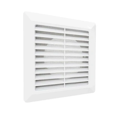 Afbeelding van Ventilatierooster afsluitrooster insectenbescherming ABS kunststof rooster. (aansluiting Ø100mm, wit)