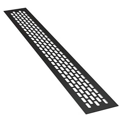 Afbeelding van sossai® aluminium ventilatierooster Alucratis (1 stuk) Rechthoekig afmetingen: 48 x 6 cm Kleur: zwart afvoerluchtrooster