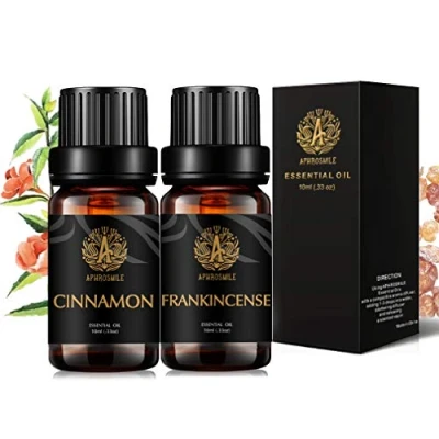 Afbeelding van Aromatherapie wierook etherische olie set voor diffuser, 100% pure oranje kit luchtbevochtiger, 2x10ml therapeutische kwaliteit oliën Frankincense &amp;