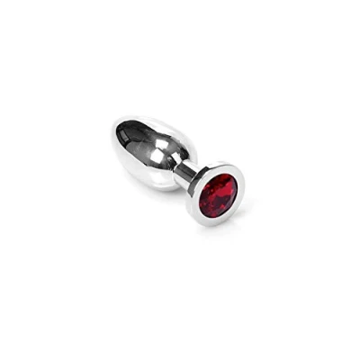 Afbeelding van Buttplug RVS met rood kristal small