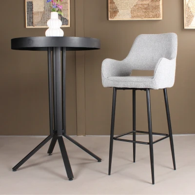 Afbeelding van DS4U Lenon barkruk bouclé 2.0 75 cm grijs Boucle