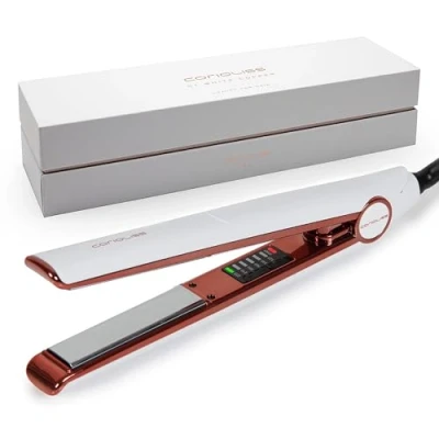 Afbeelding van Corioliss C1 Titanium technologie en platen voor fijn haar Professionele stijltang met temperatuurregeling (Wit Soft Touch Koper)