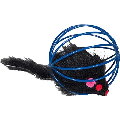 Afbeelding van Karlie Kattenspeelgoed Roosterbal met Pluche Muis 1 stuk