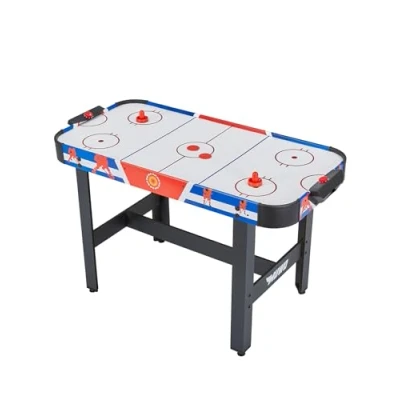 Afbeelding van MUWO Air hockeytafel, 122 x 61 79 cm, doelteller, inclusief 2 pucks en pushers, harde, robuuste kunststof banden (Game on)