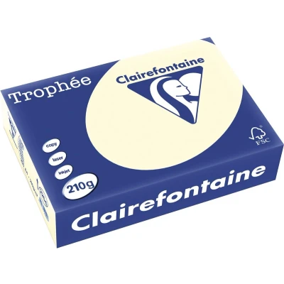 Afbeelding van Clairefontaine Trophée Pastel, gekleurd papier, A4, 210 g, 250 vel, crème