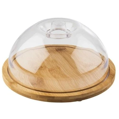 Afbeelding van APS Germany® Serveerplank Borrelplank Kaasplank Snijplank met deksel 20,5 cm ø bamboe
