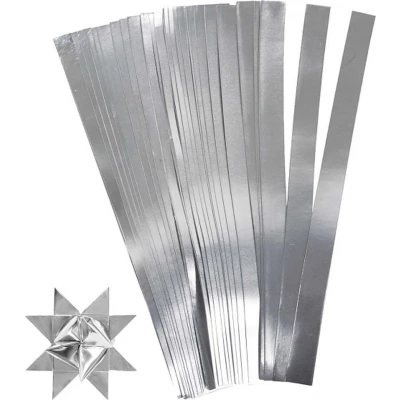 Afbeelding van Vlechtstroken, b: 10 mm, d: 4,5 cm, zilver, 100stroken, l: 45 cm