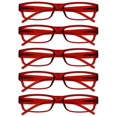 Afbeelding van Leesbril Rood Waarde 5 Stuks Lichtgewicht Mannen Vrouwen RRRRR32 Z +2,00