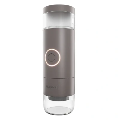 Afbeelding van Mugshott Slim Draagbaar koffiezetapparaat Werkt met Gemalen koffie &amp; Capsules Bestuurbaar Mobiele App, Instelbare Temperatuur, Pomppatroon Koffiegrootte 110 ml Reservoir 18 Bar Ontworpen in Nederland 12 Volt Reiskoffiezetapparaat