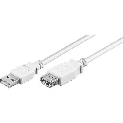 Afbeelding van USB naar verlengkabel USB2.0 tot 2A / wit 1,8 meter