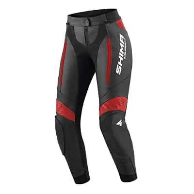 Afbeelding van SHIMA Miura 2.0 Motorbroek leer, dames, sportbroek met heup en kniebeschermers, geperforeerd elastische panelen, voor 2 delig pak (40, zwart/rood)