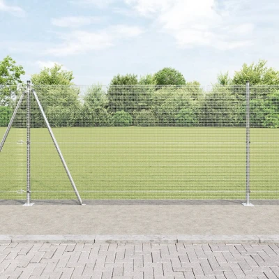 Afbeelding van vidaXL Gegalaiseerd Hek met 13 Flenspalen 1.2x50 m Gegalvaniseerd Staal