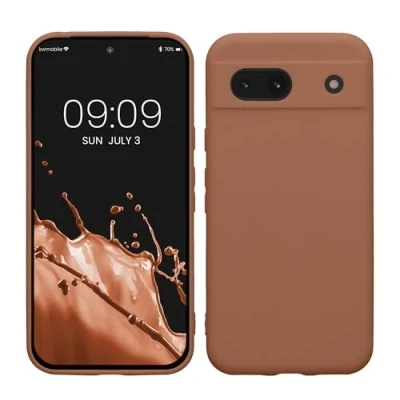 Afbeelding van kwmobile telefoonhoesje geschikt voor Google Pixel 8a Hoesje smartphone Precisie camera uitsnede In Mokka