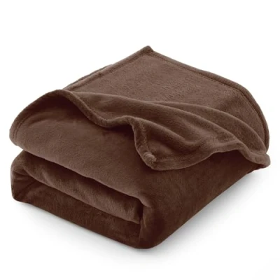 Afbeelding van CozyLux Fleecedeken, flanel, 220 x 240 cm, deken voor tweepersoonsbed, grote maat, bankovertrek, warm en zacht, van pluche, bruin