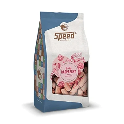Afbeelding van Speed Delicious speedies Raspberry, paardenlekkernij met frambozensmaak, fruitige snack voor elk paard, beste ingrediënten, eenvoudig praktisch (1 kg)