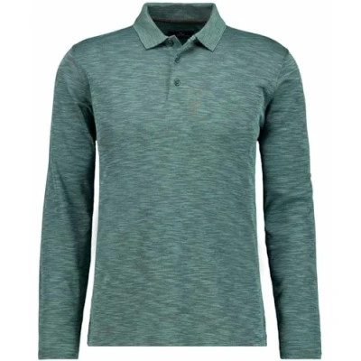Afbeelding van RAGMAN Softknit Poloshirt lange mouw blauw, Melange