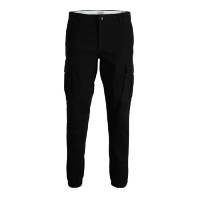 Afbeelding van JJ REBEL Jrebmichael Slim Show Noos Cargobroek voor heren, zwart, 27W x 30L