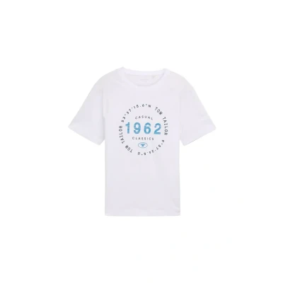 Afbeelding van TOM Tailor Tshirt print, Heren, Maat: Small, White