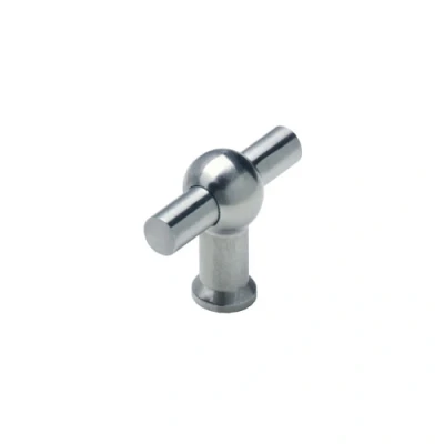 Afbeelding van Meubelknop T vorm 22mm recht geborsteld RVS