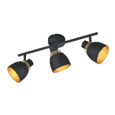 Afbeelding van Reality Spot Bar Punch R80813032 metaal mat zwart/goud, zonder 3x E14