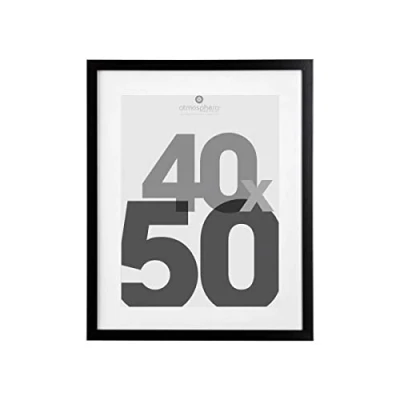Afbeelding van Atmosphera Fotolijstje met passe partout voor een foto van 40 x 50 cm zwart MDF/Glas Fotolijsten