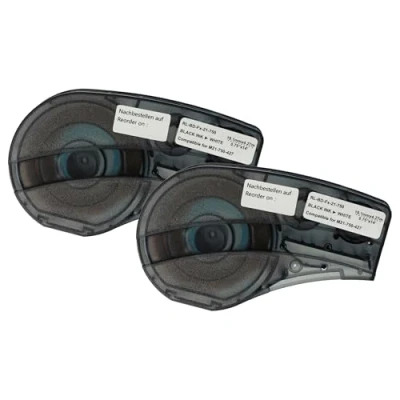 Afbeelding van vhbw 2 x tape cassette compatibel met Brady M210, M210 LAB, M211 labelprinter 19,05 mm zwart op wit, vinyl