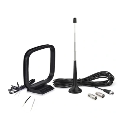 Afbeelding van Bingfu FM Telescopische antenne met magnetische voet en AM Loop antenne, compatibel Denon, Pioneer, Onkyo, Yamaha, Marantz, indoor digitale radio, bluetooth, stereo ontvanger, AV audio video, home theater, tuner