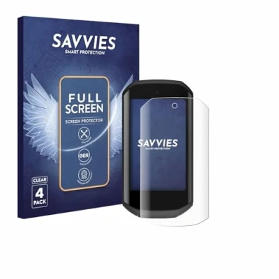 Afbeelding van Savvies (4 Stuks) Full Screen Scherm Beschermfolie voor Garmin Edge 1050 Cover Protector 3D Curved [Edge to Edge, Ultra Clear, Scratch Proof]