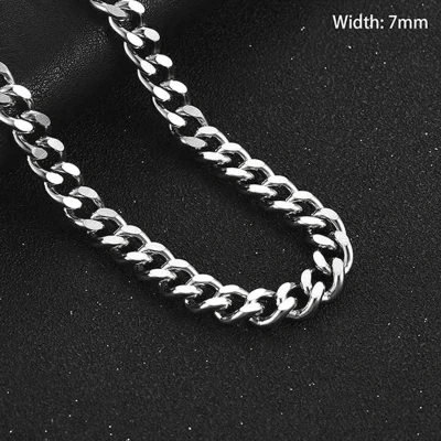 Afbeelding van Aramat Jewels Halskettingen RVS Curb Cubaanse Ketting gourmetschakel 50cm / 7mm