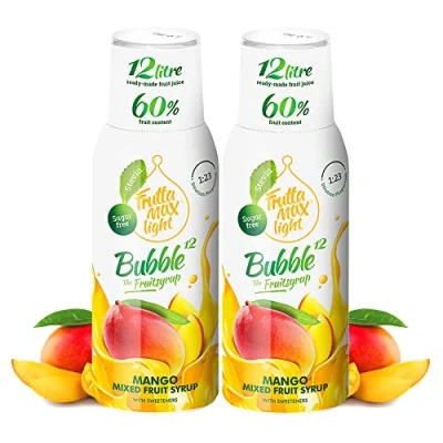 Afbeelding van 2 x Light Low Carb Fitness Siroop van FruttaMax Nul Suiker Met Stevia 50 60% fruitinhoud (2 500ml) Mango Light)