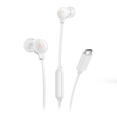 Afbeelding van Motorola Earbuds 3C S Hoofdtelefoon met kabel, HD geluid, ingebouwde microfoon, ergonomisch design en knoopvrije wit