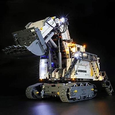 Afbeelding van BRIKSMAX Led verlichtingsset voor Lego Technic Liebherr R 9800, compatibel met 42100 bouwstenen model exclusief de set
