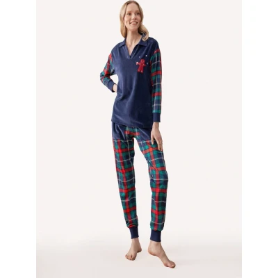 Afbeelding van Feyza SET Pyjama, Dames, Maat: Small, Dark blue