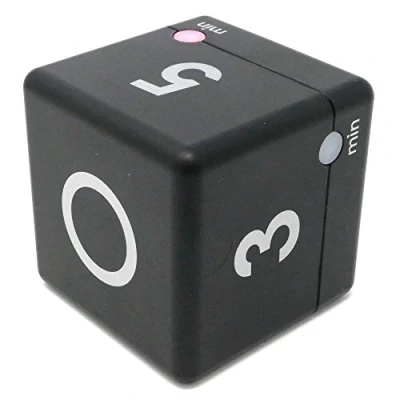 Afbeelding van TFA Dostmann digitale teerling timer CUBE TIMER, 38.2040.01, 4 vooringestelde tijden (3 5 7 10 Minuten), zeer eenvoudige bediening, Alarmtoon, LED + vooralarm, zwart, (L) 60 x (B) (H) mm