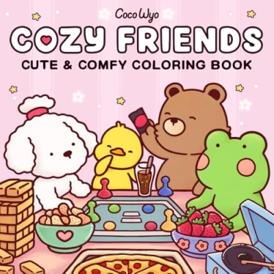 Afbeelding van Cozy Friends: Coloring Book for Adults and Teens Featuring Super Cute Animal Characters with Easy Simple Designs Relaxation