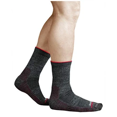 Afbeelding van VITSOCKS Merino Wol Gevoerde Wandelsokken Heren, Outdoor Trekking Winter Thermo Sok, grijs bordeaux, 39 42