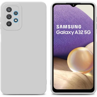 Afbeelding van Cadorabo Hoesje geschikt voor Samsung Galaxy A32 5G in Fluid WIT Beschermhoes gemaakt van flexibel TPU silicone Cover Case